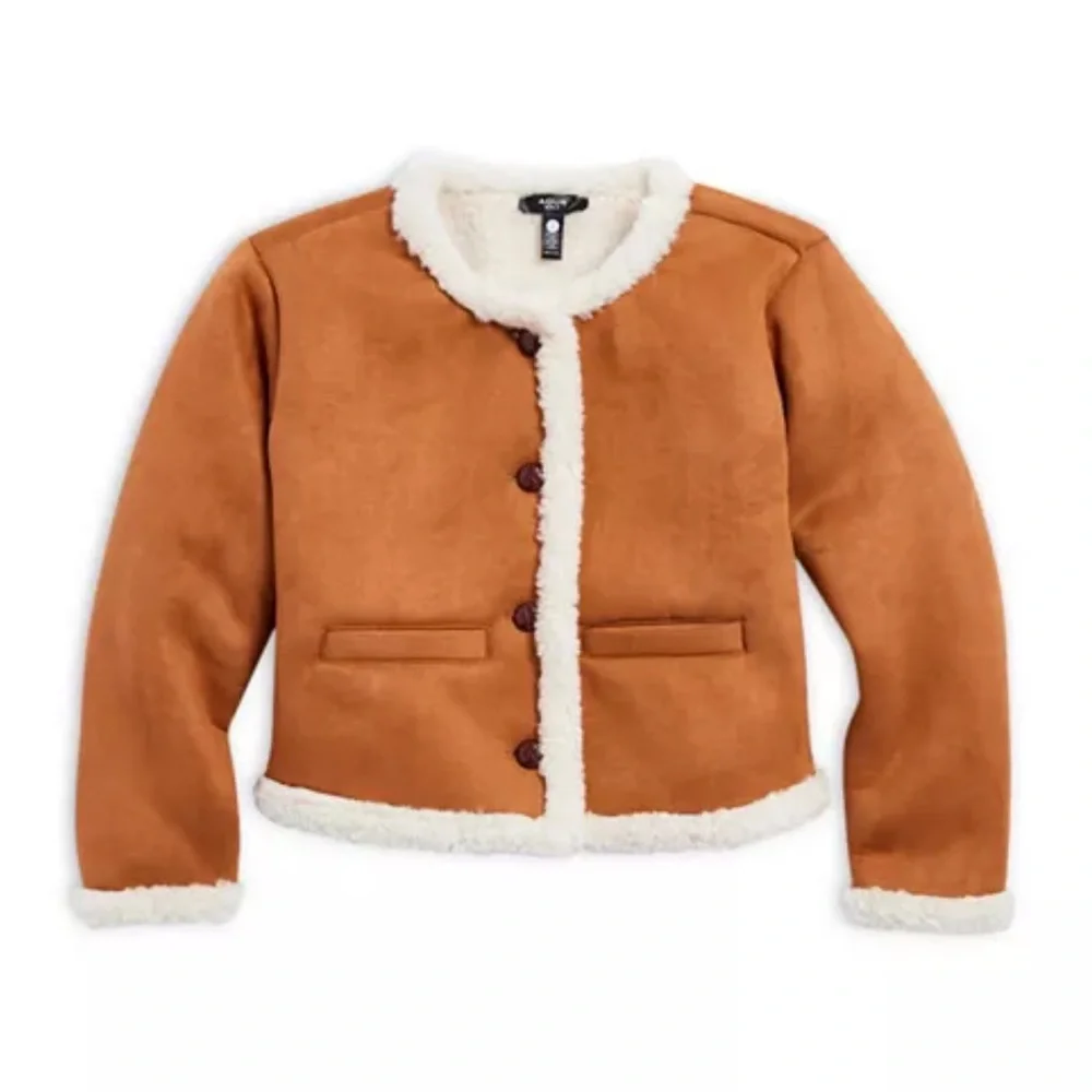 NWT Aqua for Bloomingdales Girls Faux Shearling Jacket Size XL Cozy Chic‎